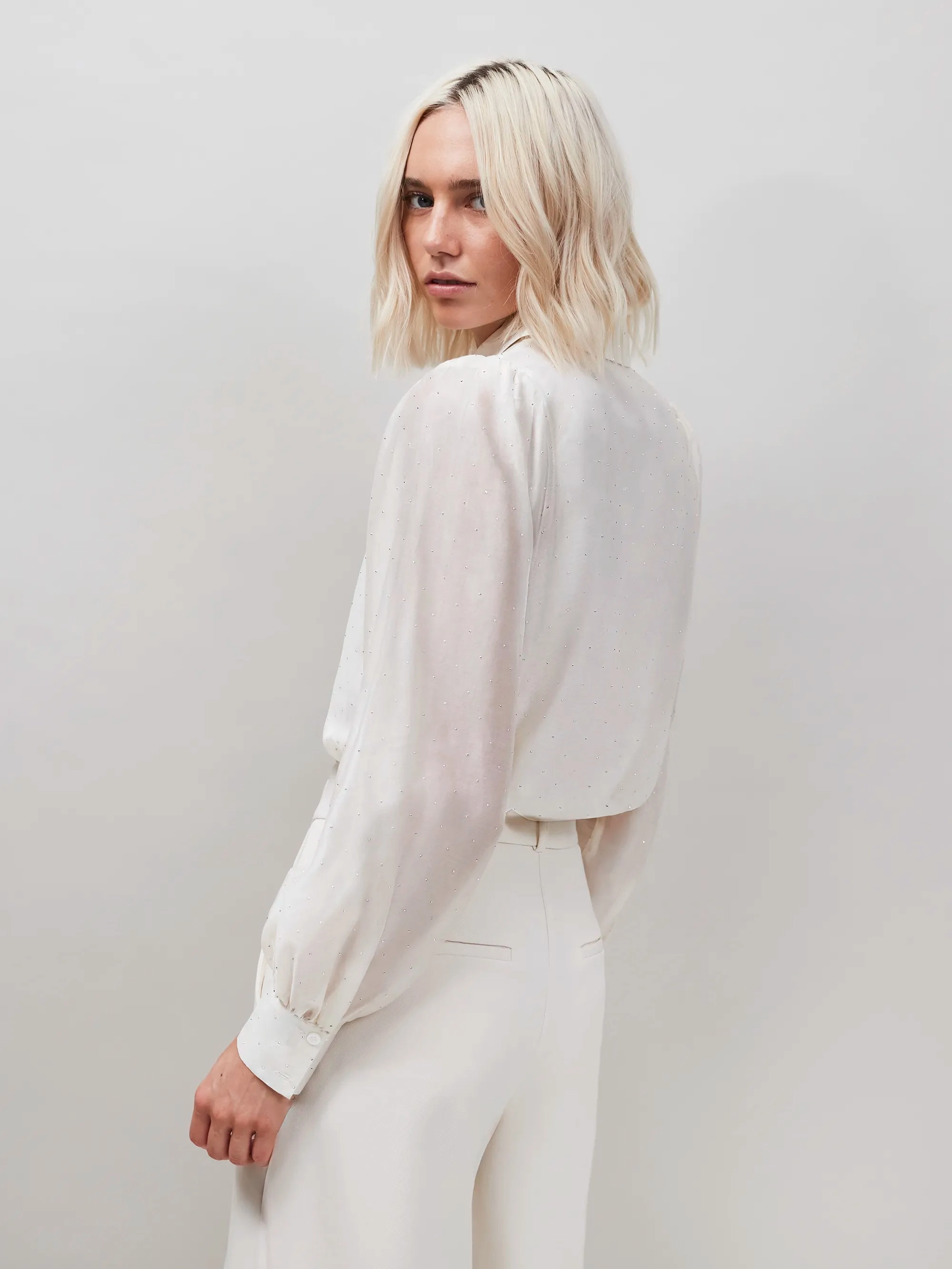 Ivory Mini Diamante Shirt