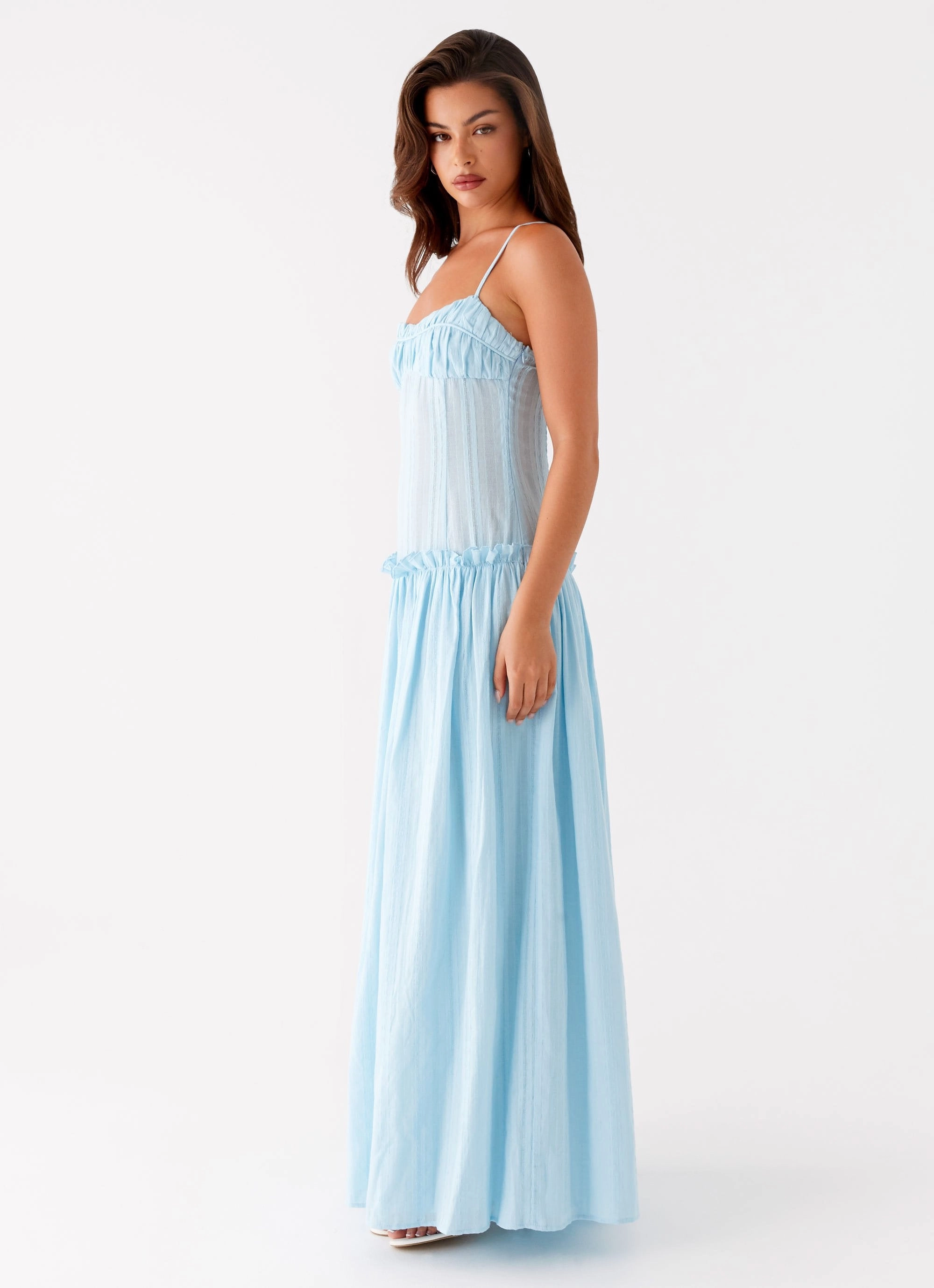 Jacinda Drop Waist Maxi Dress - Blue