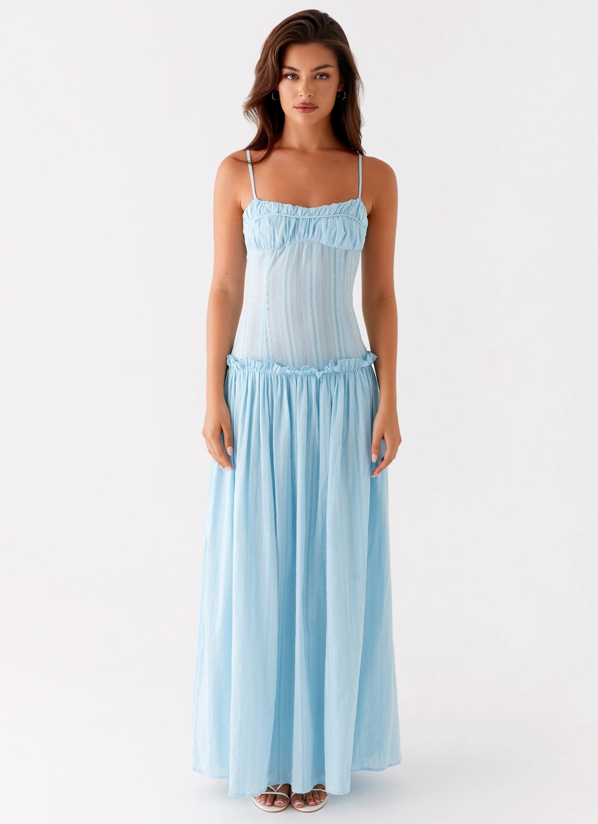 Jacinda Drop Waist Maxi Dress - Blue