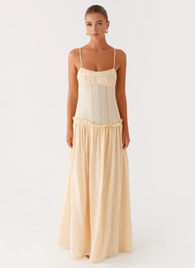 Jacinda Drop Waist Maxi Dress - Cream Jacinda Drop Waist Maxi Dress - Cream