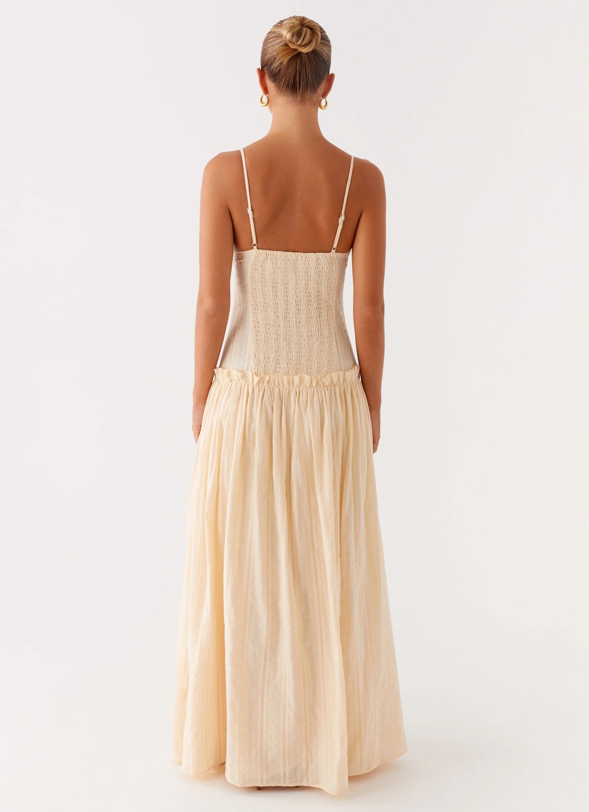 Jacinda Drop Waist Maxi Dress - Cream