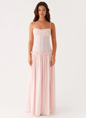 Jacinda Drop Waist Maxi Dress - Pink Jacinda Drop Waist Maxi Dress - Pink