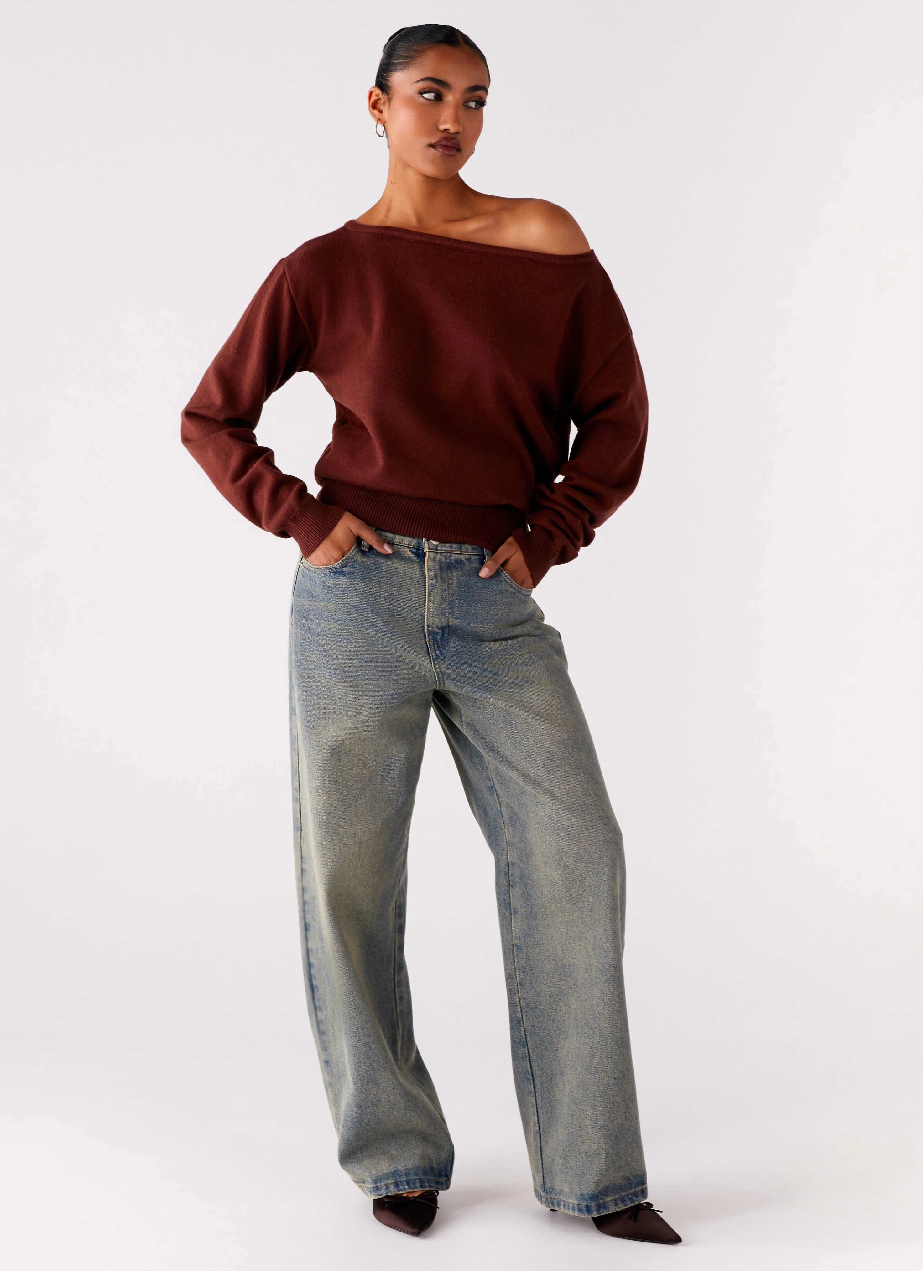 Jaelin Asymmetric Top - Chocolate