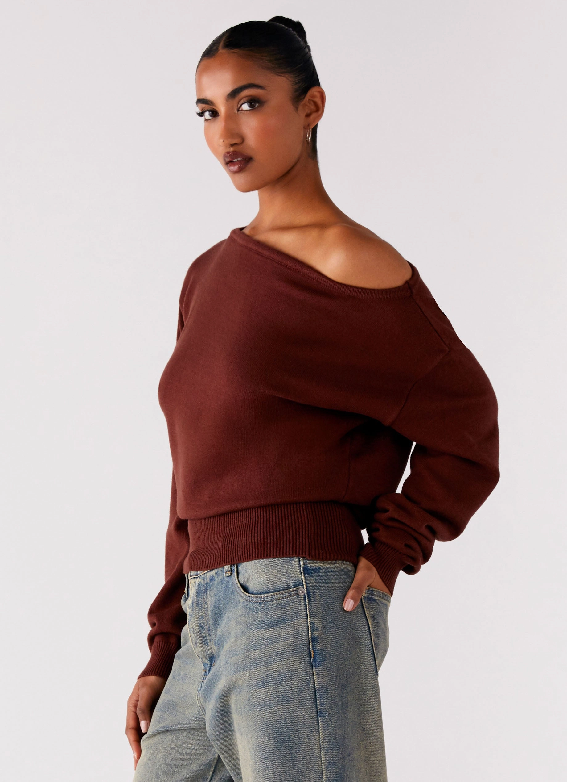 Jaelin Asymmetric Top - Chocolate