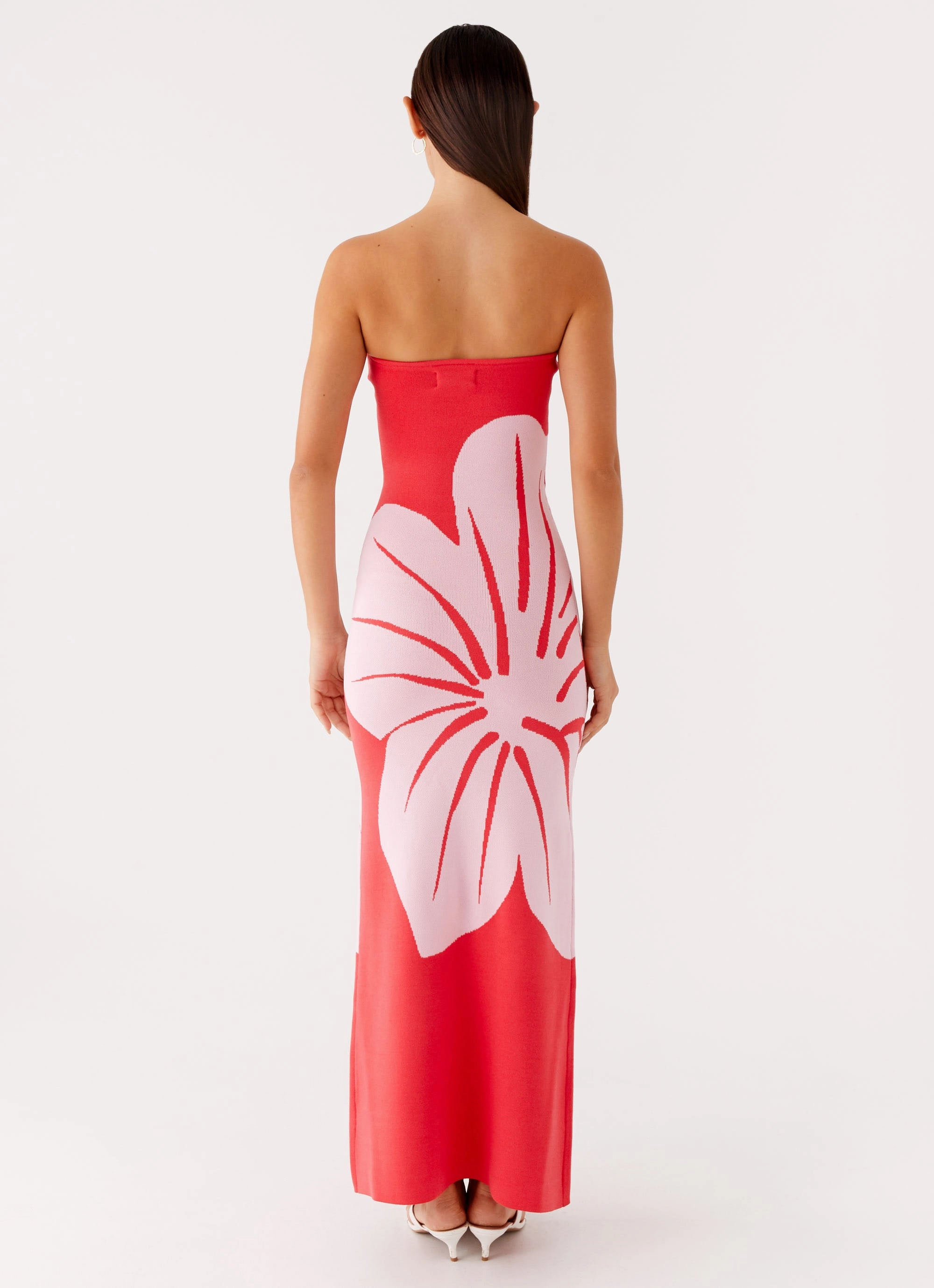 Jala Strapless Knit Maxi Dress - Red Floral
