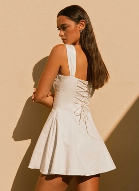 Jamaya Tie Mini Dress - Ivory Jamaya Tie Mini Dress - Ivory