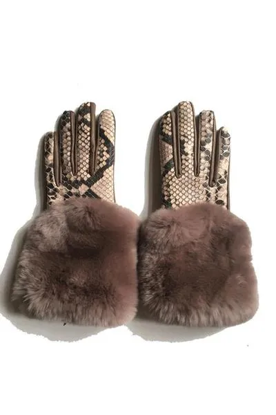 JANE CARR Midi Fur Gloves