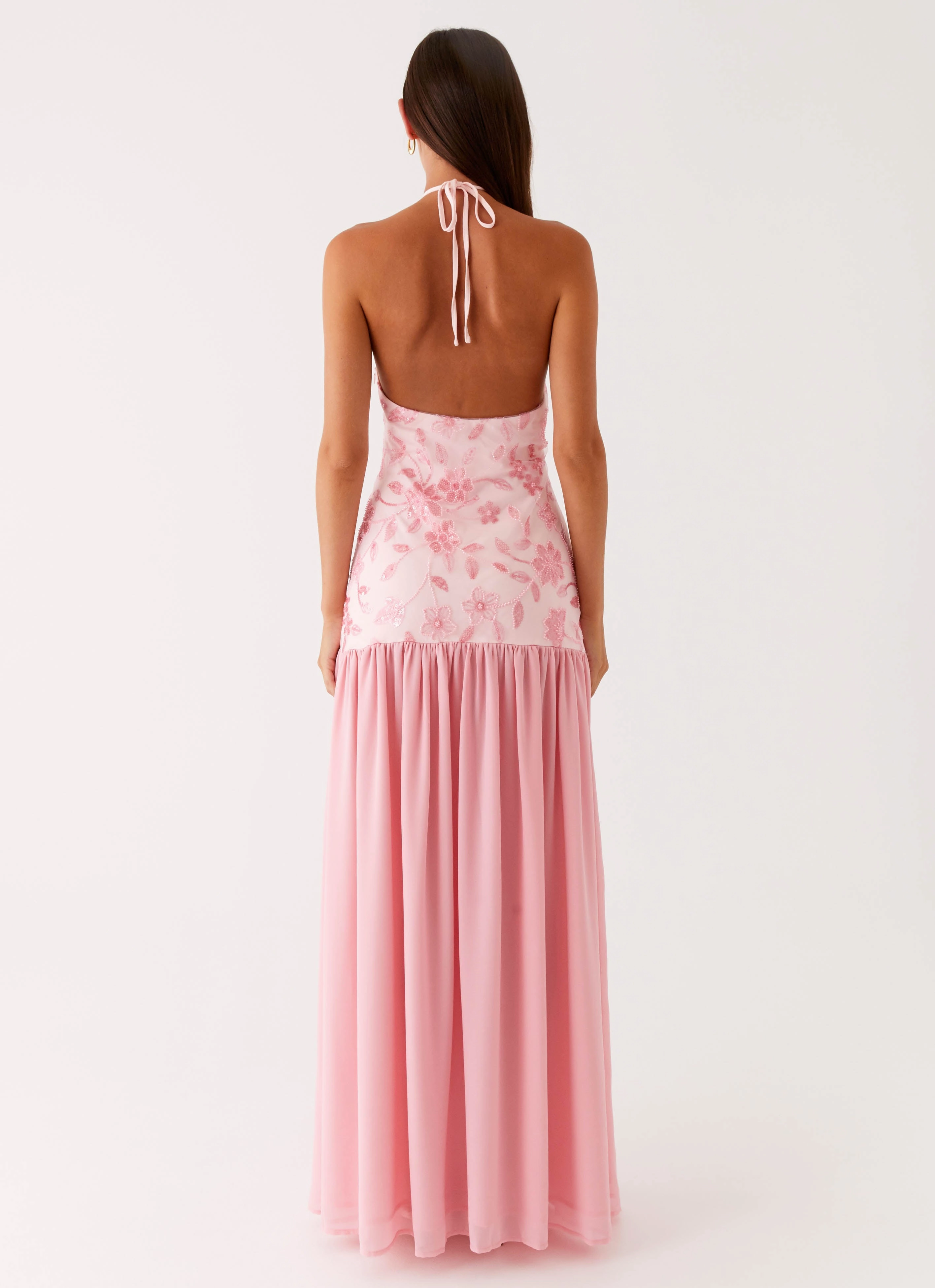 Janelle Beaded Maxi Dress - Pink