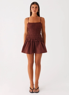 Jaxi Mini Dress - Chocolate Jaxi Mini Dress - Chocolate