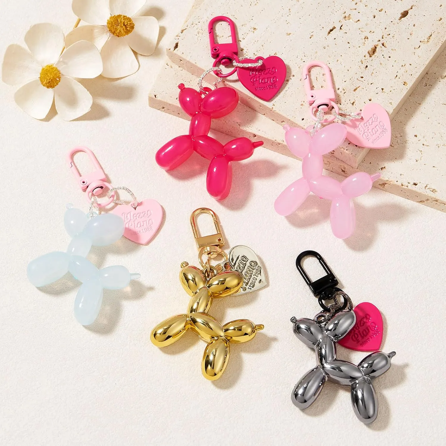 Jelly Balloon Dog Keychain Women Cute Bag Charms for Handbags Purse Backpack Car Key Chain Accessories Aesthetic