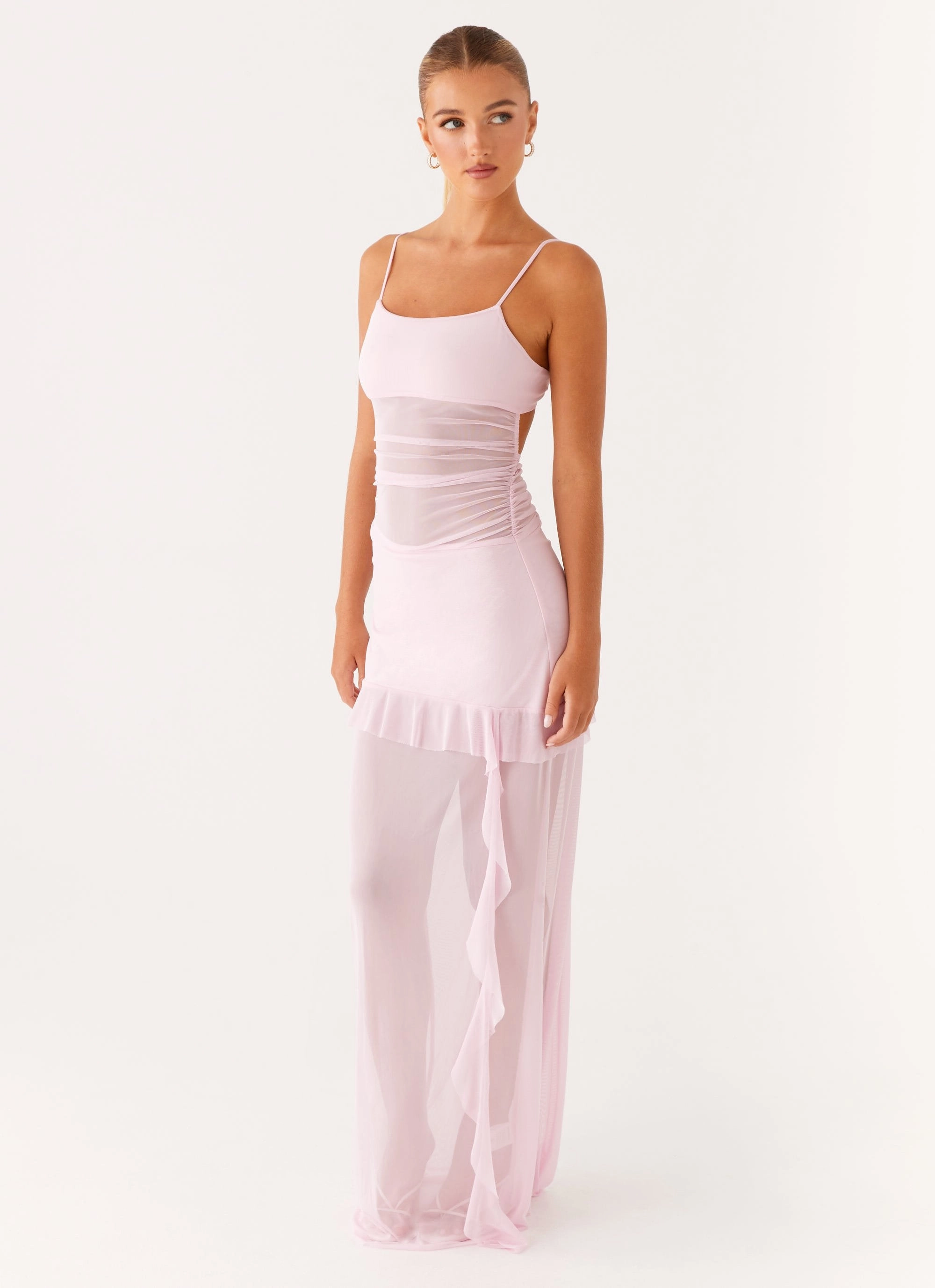 Jenni Ruffle Maxi Dress - Pink