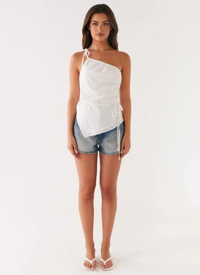 Joanne One Shouder Top - White Joanne One Shouder Top - White