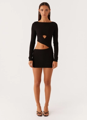 Jocelyn Long Sleeve Mini Dress - Black Jocelyn Long Sleeve Mini Dress - Black