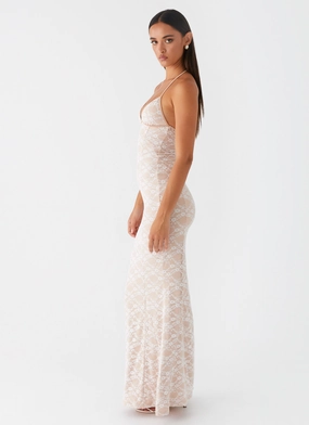 Jolina Lace Maxi Dress - White Jolina Lace Maxi Dress - White