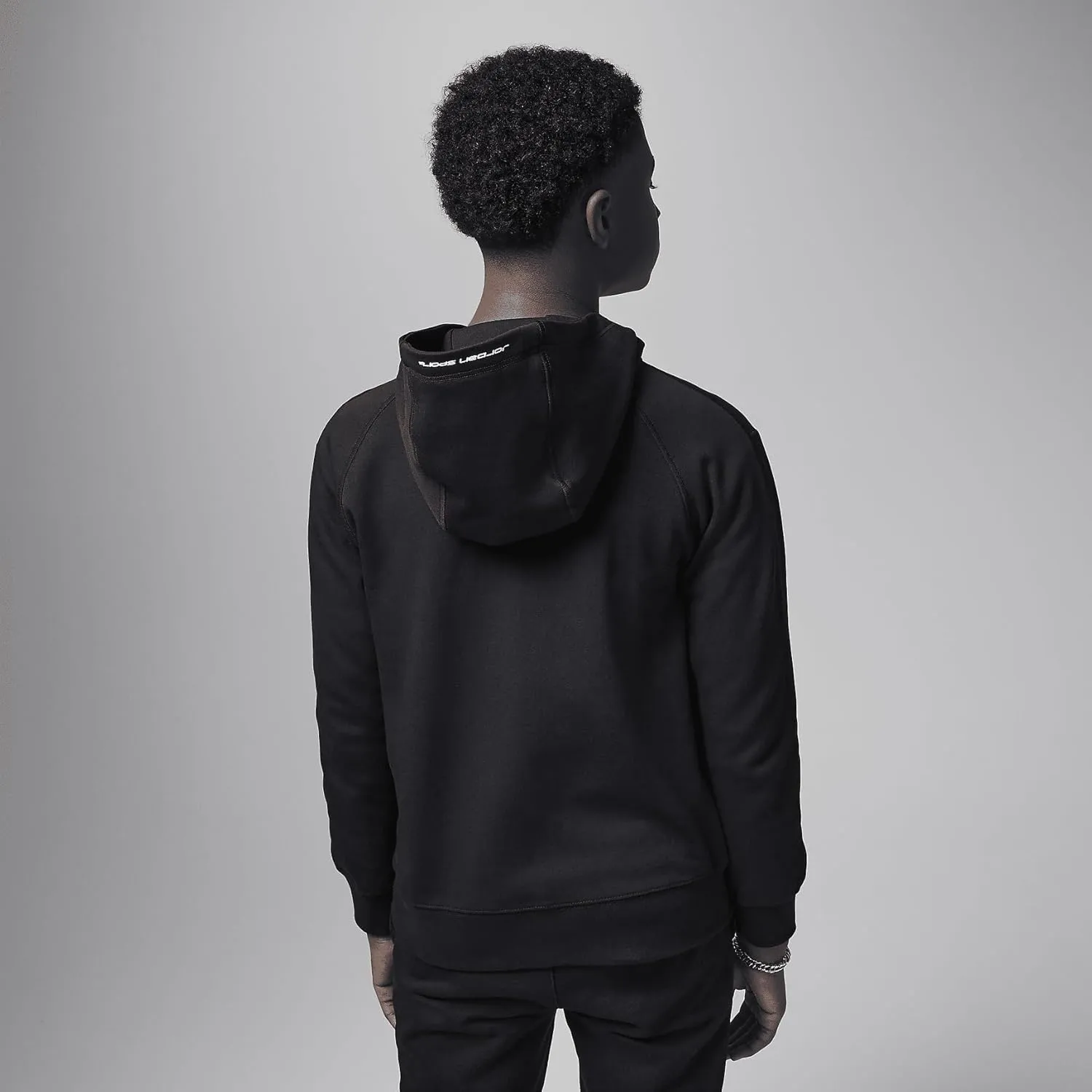 Jordan Dri-FIT Sport Big Kids' Statement Hoop Fleece Full-Zip Hoodie (95D273-023, Black)