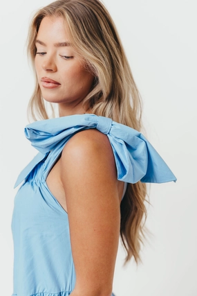 Jordan One-Shoulder Maxi Dress in Carolina Blue - Bump Friendly *Final-Sale* Jordan One-Shoulder Maxi Dress in Carolina Blue - Bump Friendly *Final-Sale*