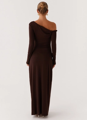 Jordana Twist Maxi Dress - Brown Jordana Twist Maxi Dress - Brown