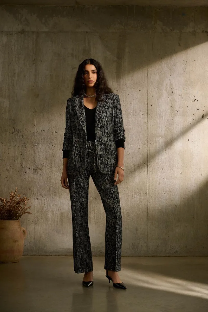 Joseph Ribkoff Tweed Knit Fitted Blazer