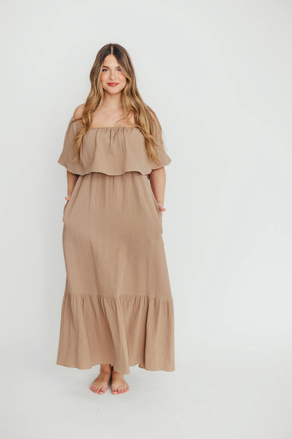 Josie 100% Cotton Maxi Dress in Dry Thyme - Bump & Nursing Friendly *Final-Sale*