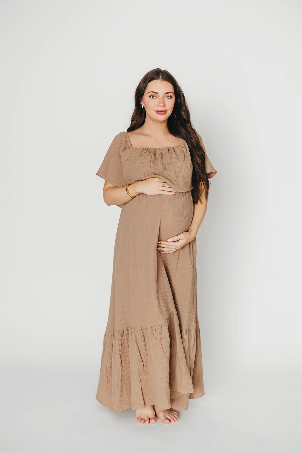Josie 100% Cotton Maxi Dress in Dry Thyme - Bump & Nursing Friendly *Final-Sale*