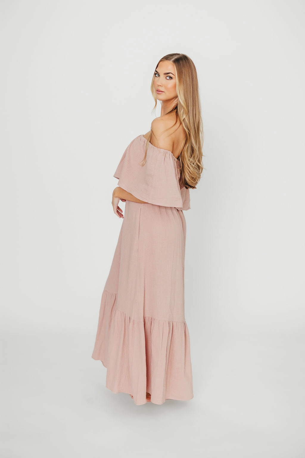Josie 100% Cotton Maxi Dress in Rose - Bump & Nursing Friendly *Final-Sale*