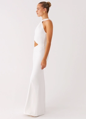 Juliander Knot Maxi Dress - White Juliander Knot Maxi Dress - White