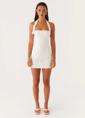 Julianna Linen Mini Dress - White Julianna Linen Mini Dress - White