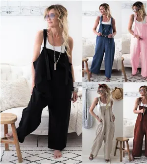Jumpsuit Cotton Linen Loose