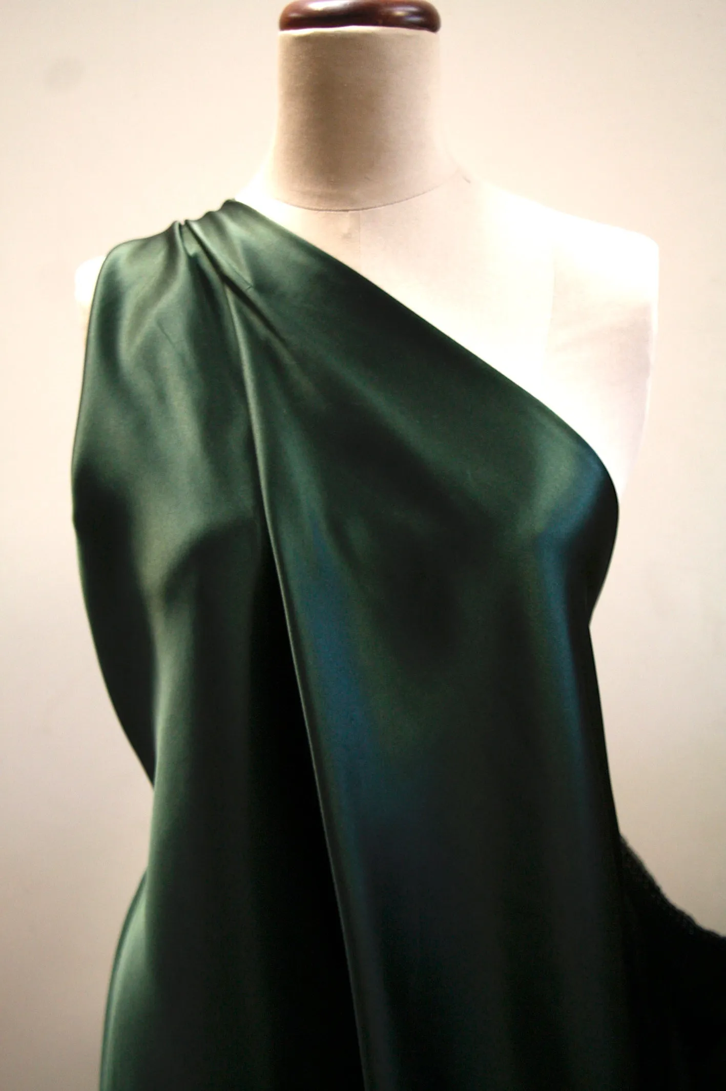 Jungle Green Silk Satin