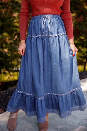 Just A Dream Denim Maxi Skirt Just A Dream Denim Maxi Skirt