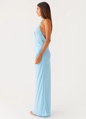 Just A Kiss Cowl Maxi Dress - Turquoise Just A Kiss Cowl Maxi Dress - Turquoise