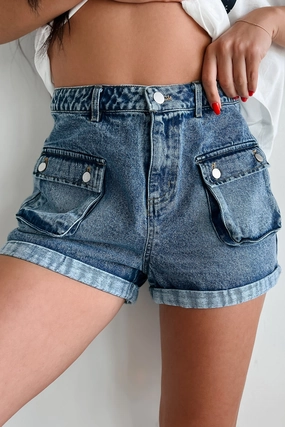 Kade Denim Cargo Shorts (Washed Denim) Kade Denim Cargo Shorts (Washed Denim)