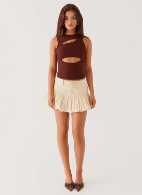 Kali Denim Mini Skirt - Ivory Kali Denim Mini Skirt - Ivory