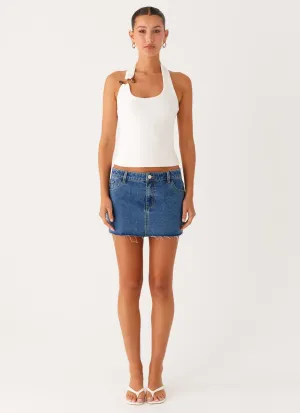 Kamen Low Rise Mini Skirt - Indigo Denim Kamen Low Rise Mini Skirt - Indigo Denim
