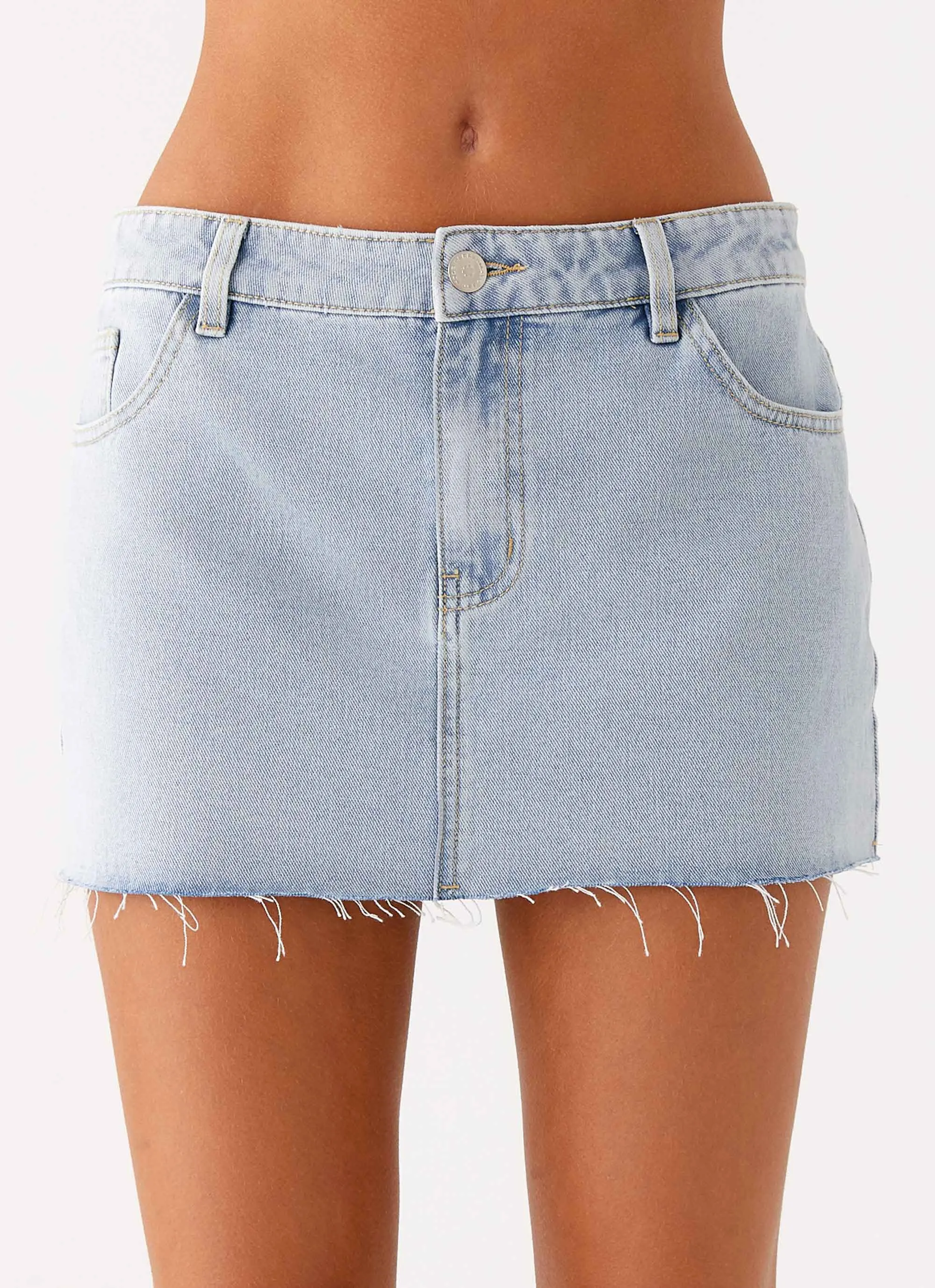Kamen Low Rise Mini Skirt - Light Denim
