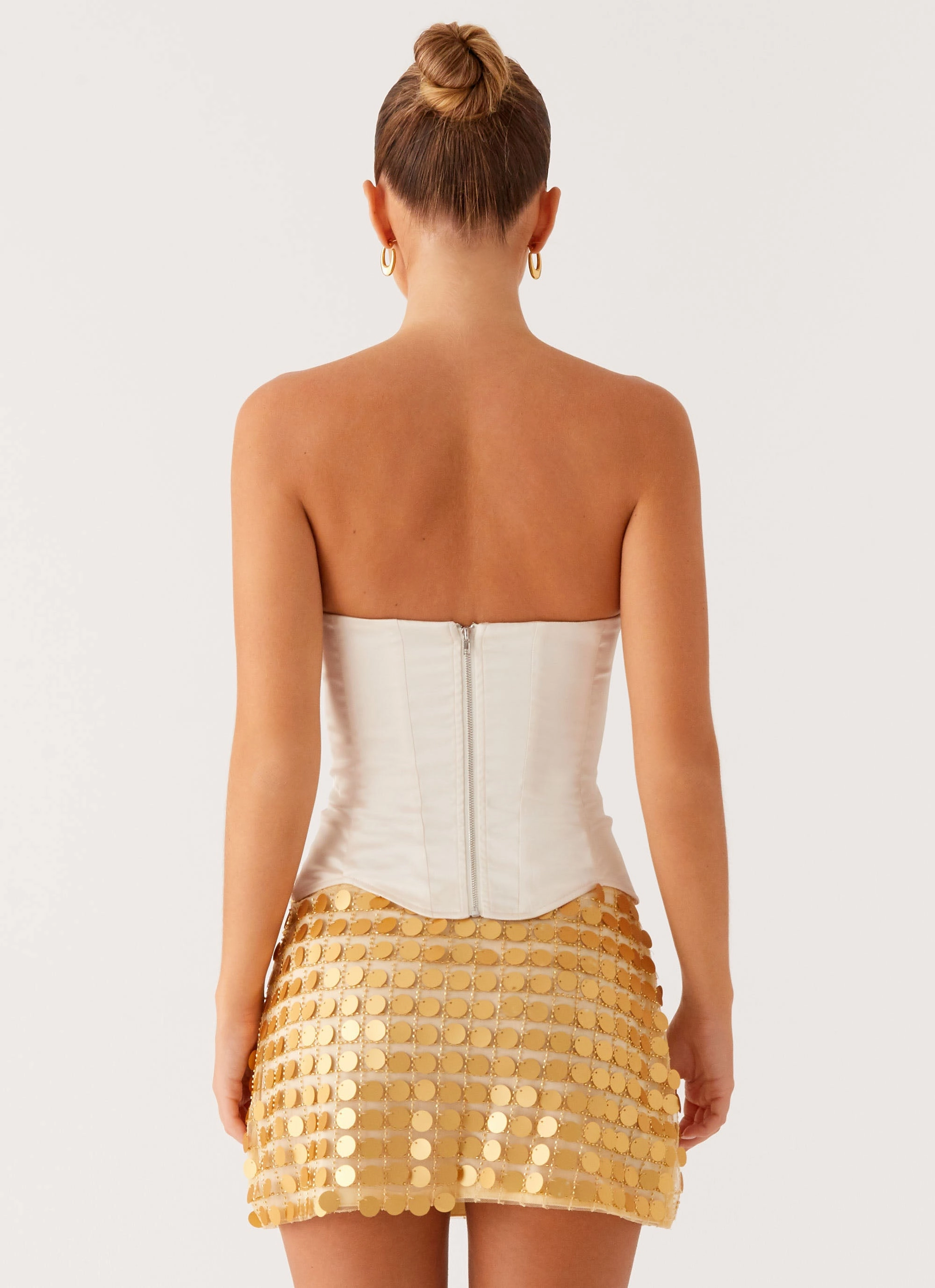 Kasen Sequin Mini Skirt - Gold