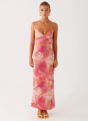 Kasey Midi Dress - Flamingo Fling Kasey Midi Dress - Flamingo Fling