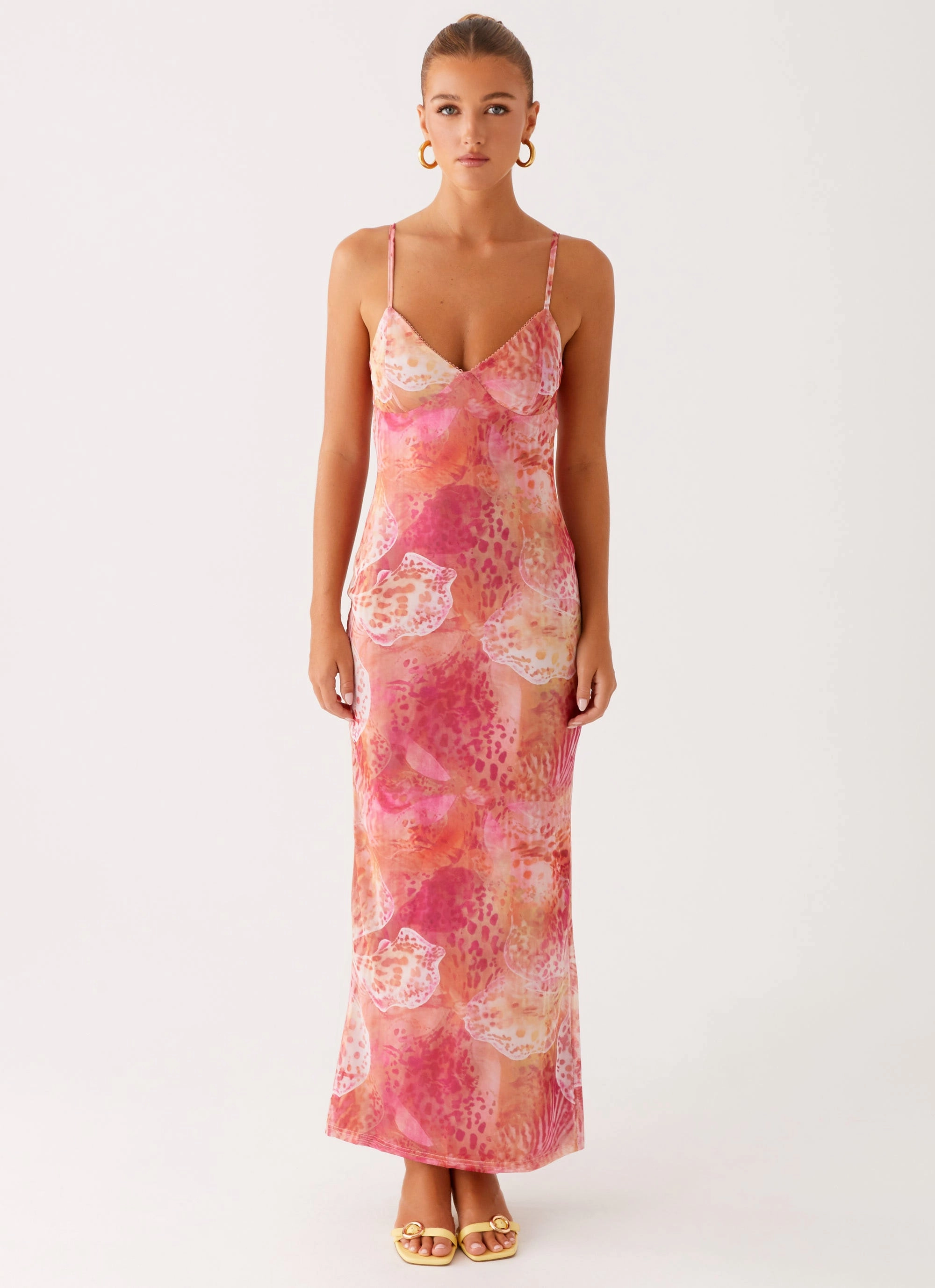 Kasey Midi Dress - Flamingo Fling