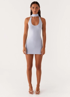 Katie Knit Mini Dress - Blue Katie Knit Mini Dress - Blue