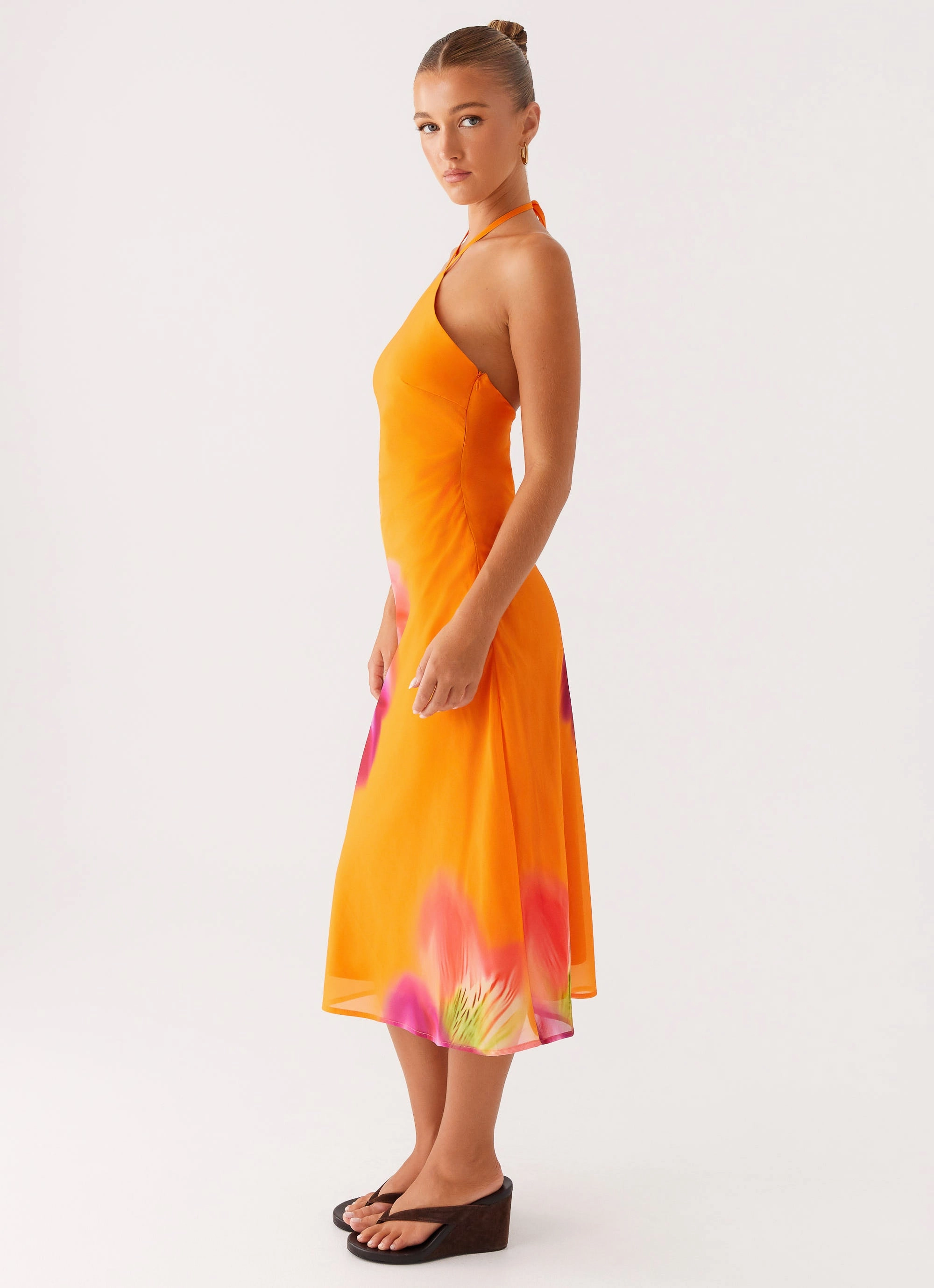 Kea Midi Dress - Orange Tropical