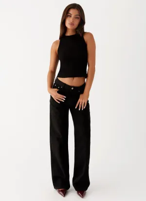 Keanna Low Rise Denim Jeans - Black Keanna Low Rise Denim Jeans - Black