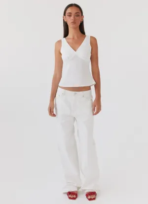 Keanna Low Rise Denim Jeans - Ivory Keanna Low Rise Denim Jeans - Ivory