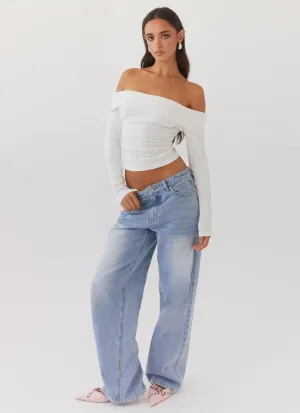 Keanna Low Rise Denim Jeans - Light Blue Keanna Low Rise Denim Jeans - Light Blue