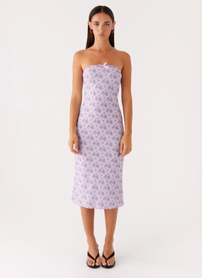 Keila Strapless Midi Dress - Lavender Meadow Keila Strapless Midi Dress - Lavender Meadow