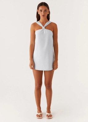 Keira Linen Mini Dress - Blue Keira Linen Mini Dress - Blue