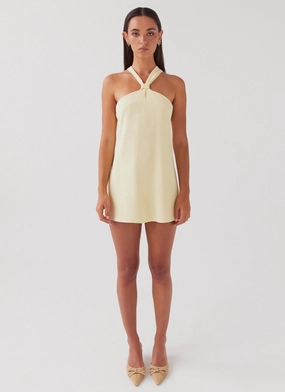 Keira Linen Mini Dress - Lemon Keira Linen Mini Dress - Lemon