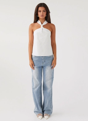 Keira Linen Top - White Keira Linen Top - White