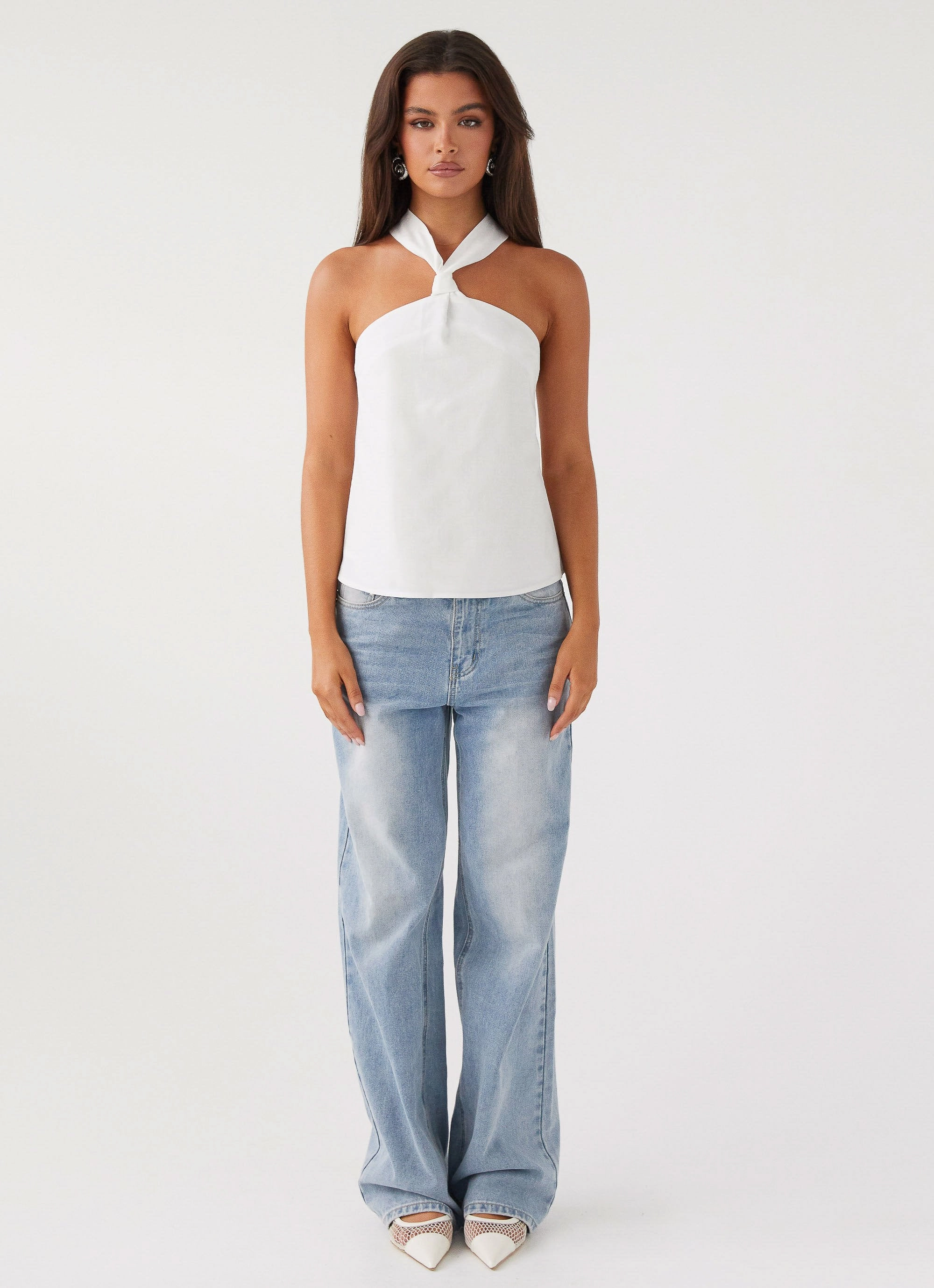 Keira Linen Top - White