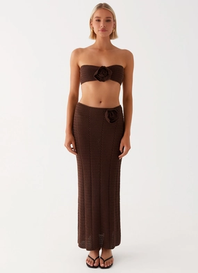 Kelcie Rose Crochet Bandeau Top - Chocolate Kelcie Rose Crochet Bandeau Top - Chocolate