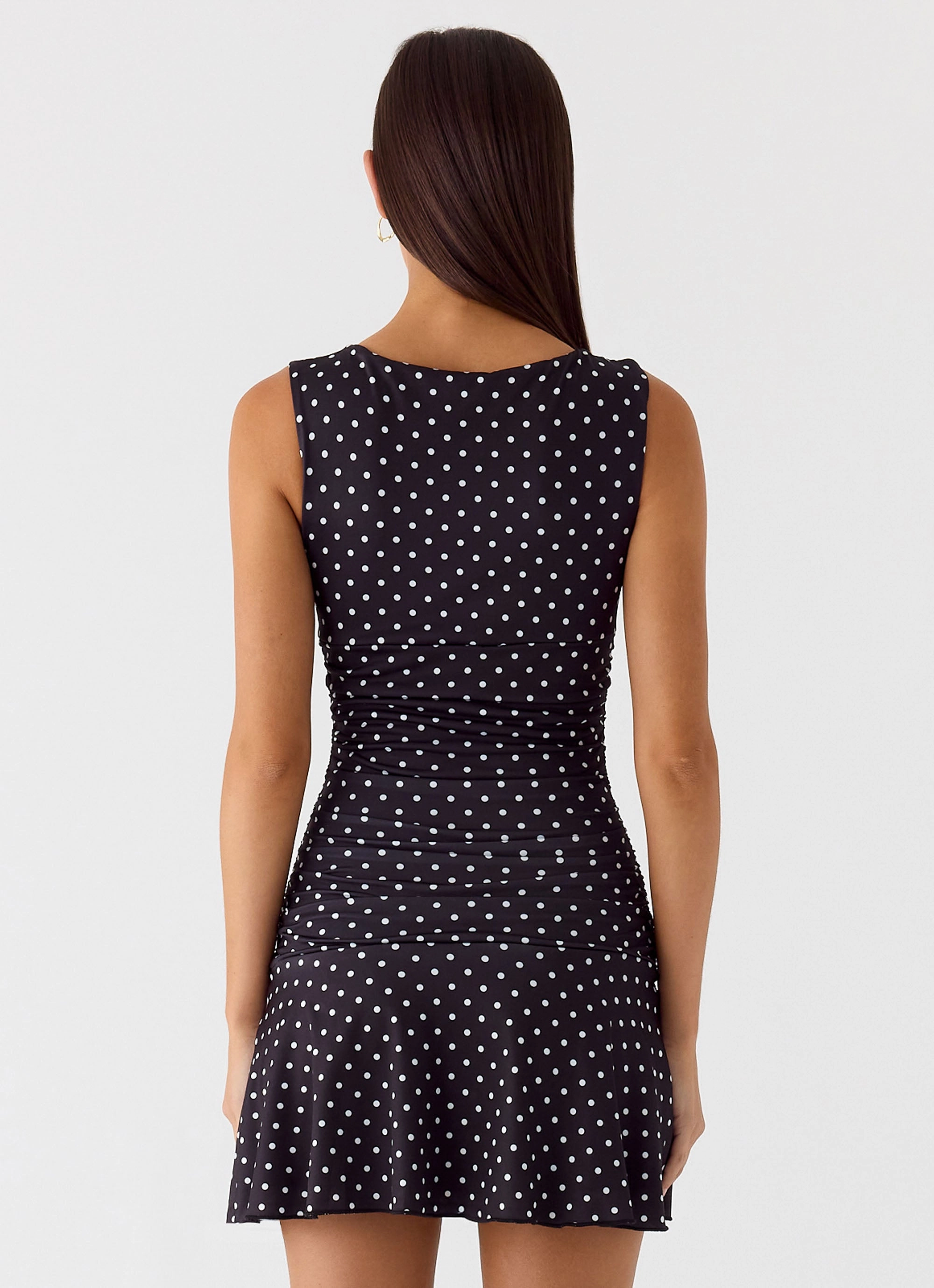 Kelda Mini Dress - Black Polkadot